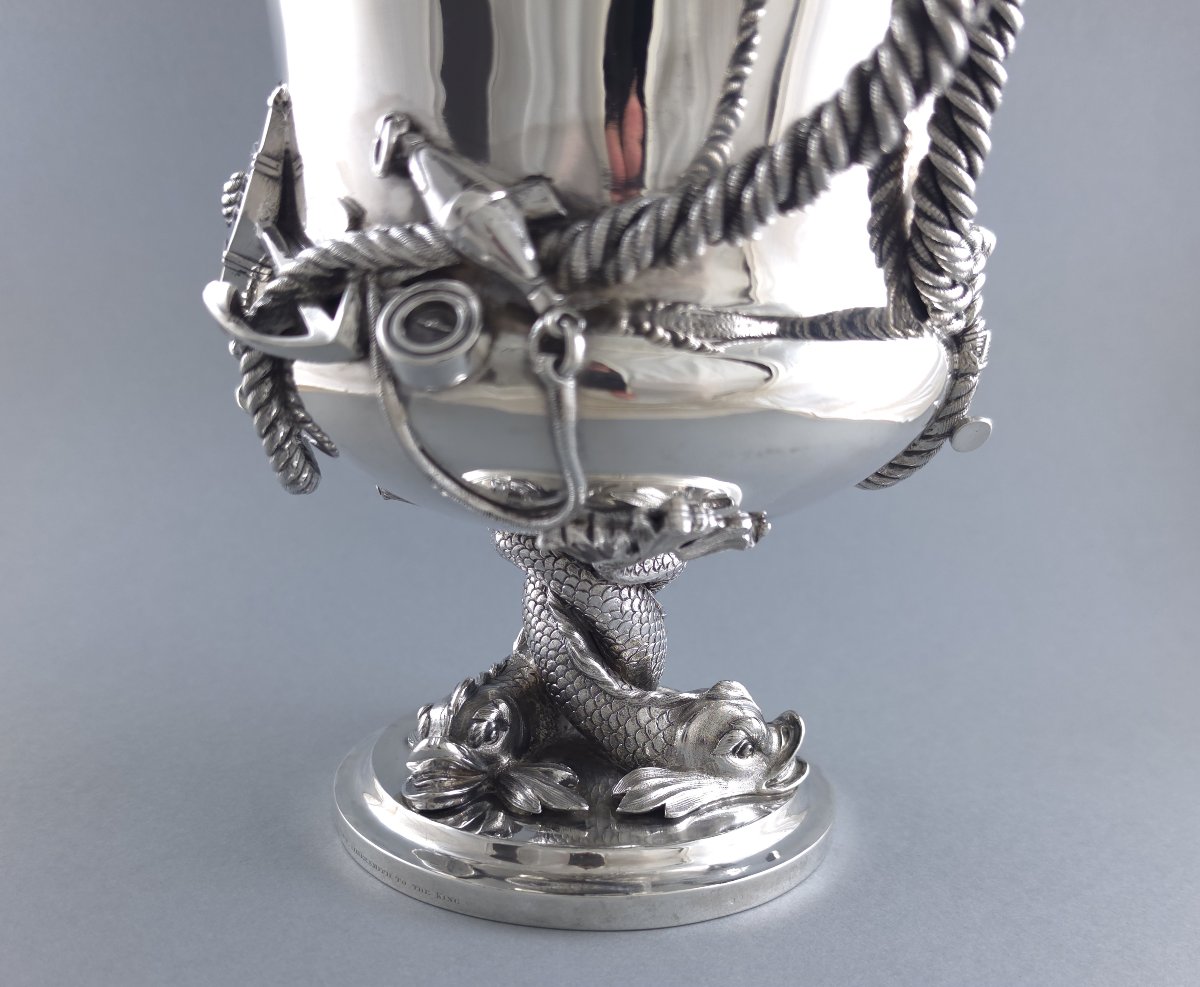 George IV Sterling Silver Wine Cooler, London 1827, Benjamin Smith Ii-photo-1
