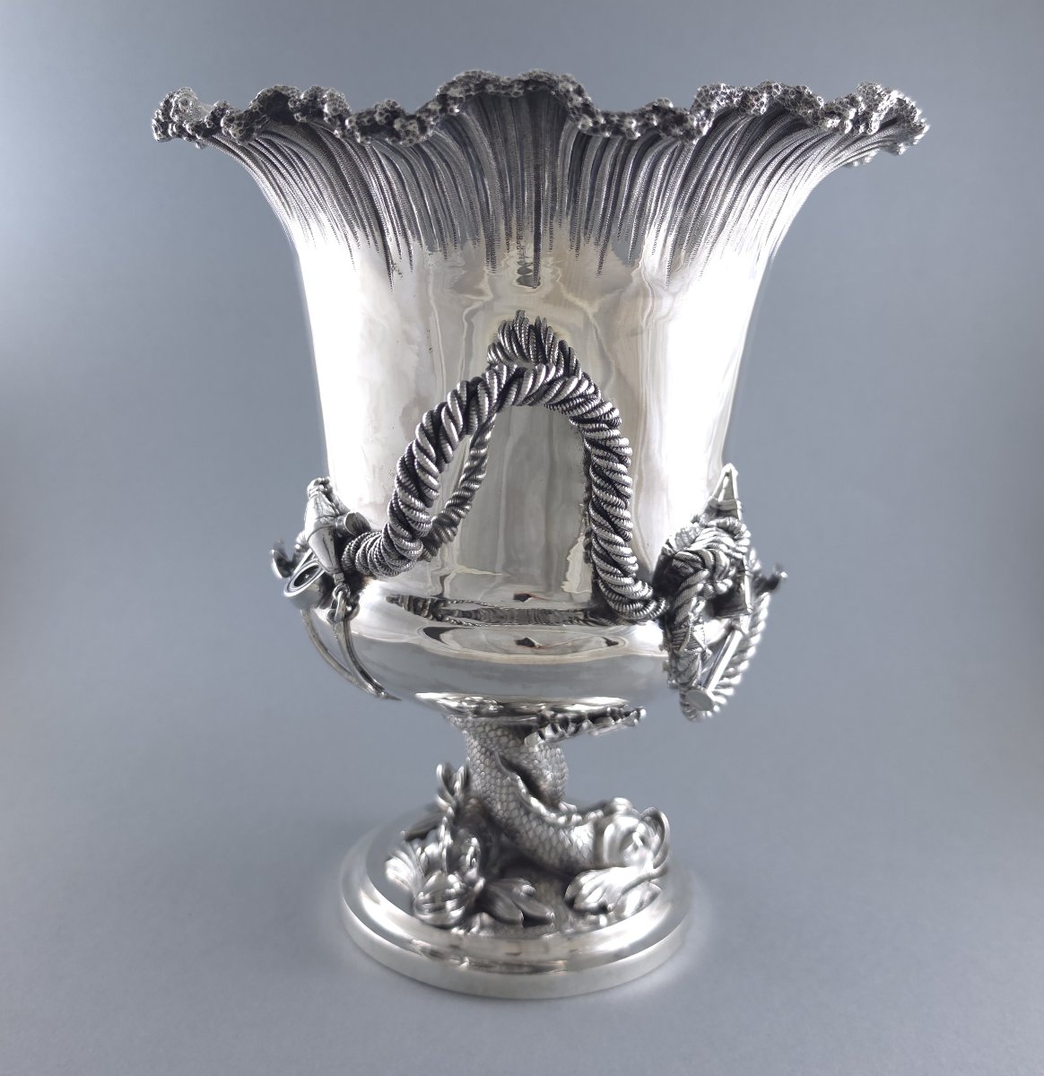 George IV Sterling Silver Wine Cooler, London 1827, Benjamin Smith Ii-photo-5