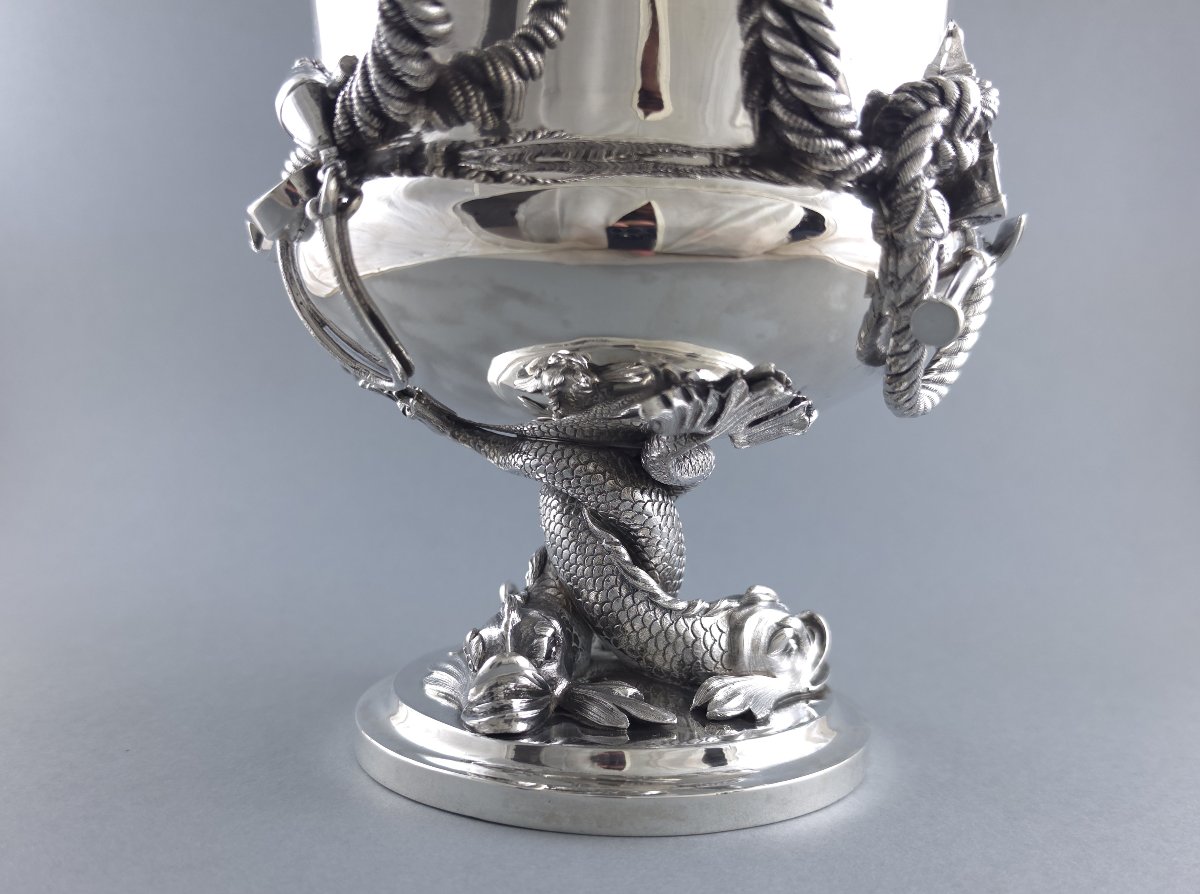 George IV Sterling Silver Wine Cooler, London 1827, Benjamin Smith Ii-photo-6