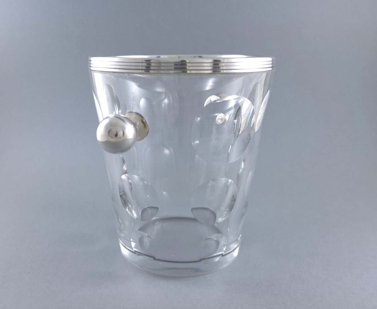 Christofle - Sterling Silver And Crystal Ice Bucket-photo-2