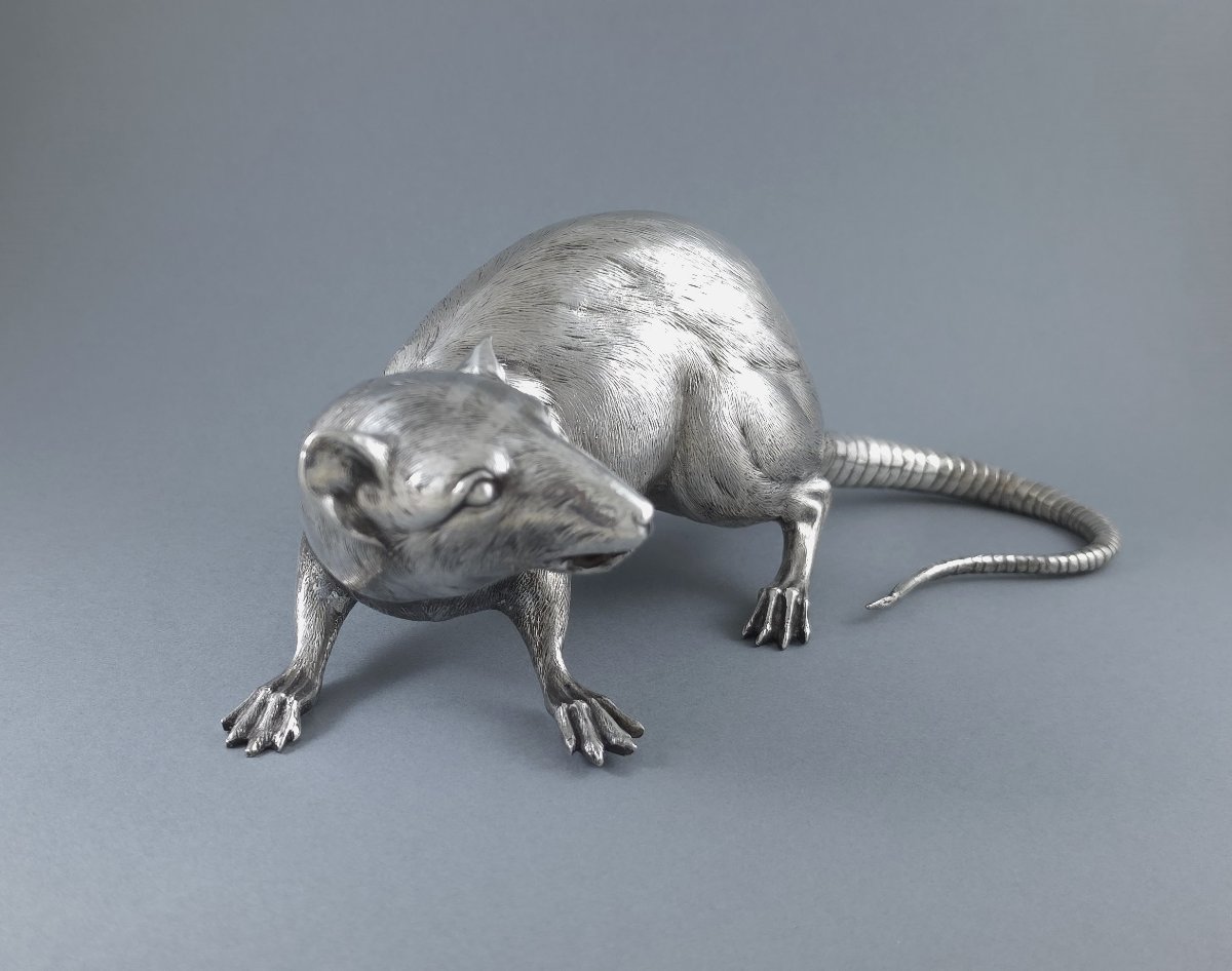 Solid Silver Box Shaped Like A Rat-photo-3