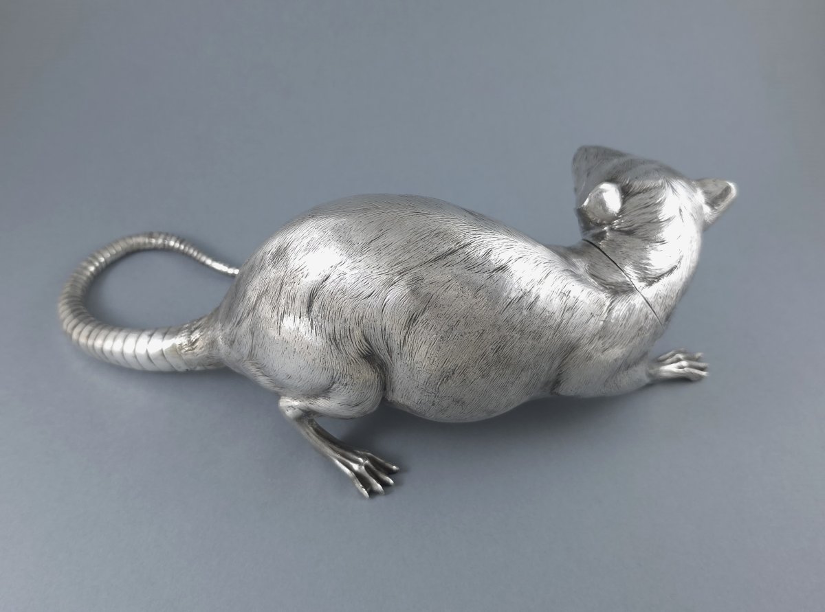 Solid Silver Box Shaped Like A Rat-photo-1