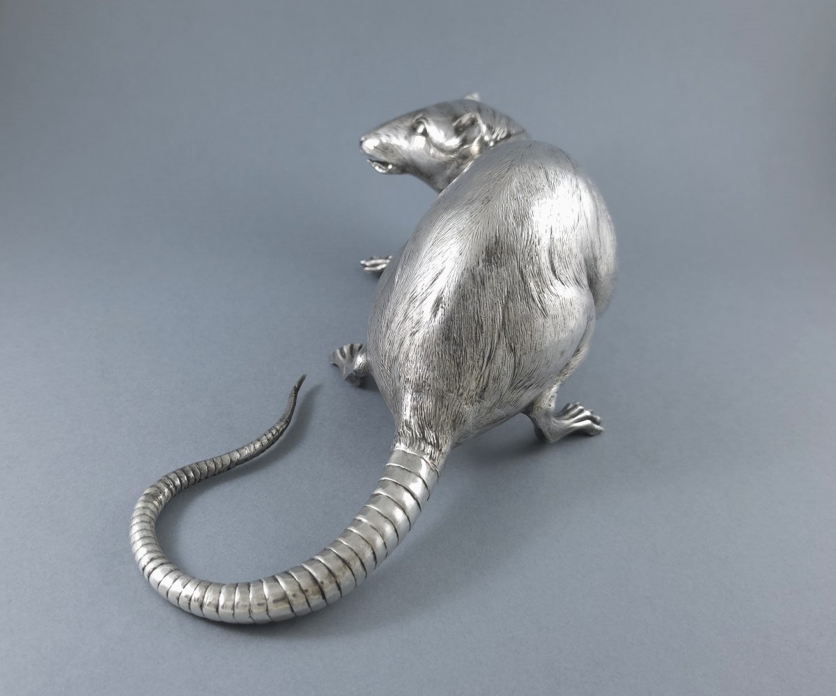 Solid Silver Box Shaped Like A Rat-photo-2