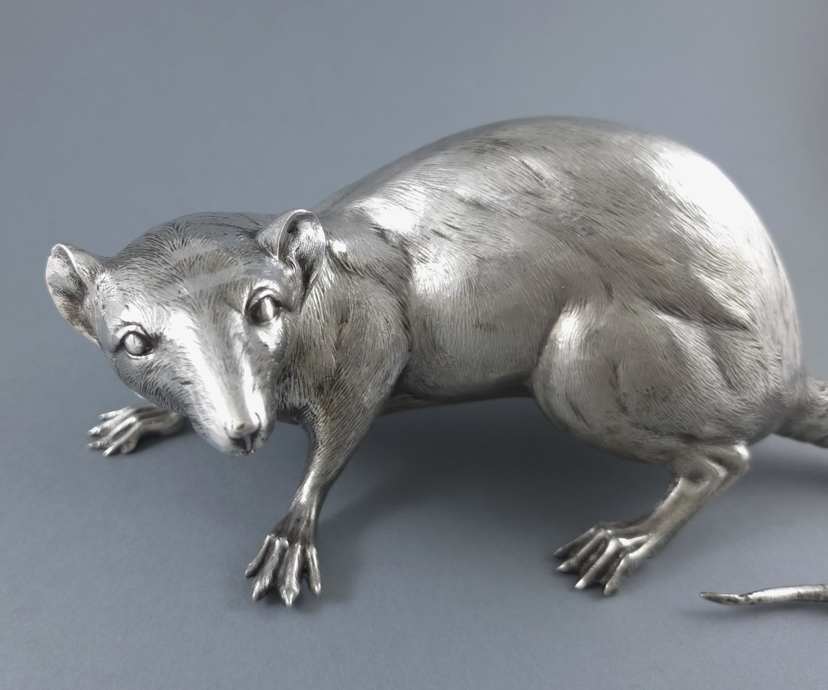 Solid Silver Box Shaped Like A Rat-photo-3