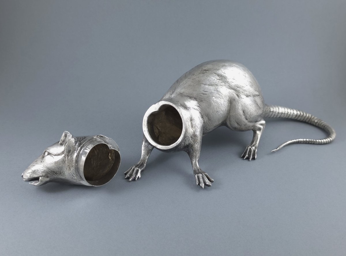 Solid Silver Box Shaped Like A Rat-photo-4