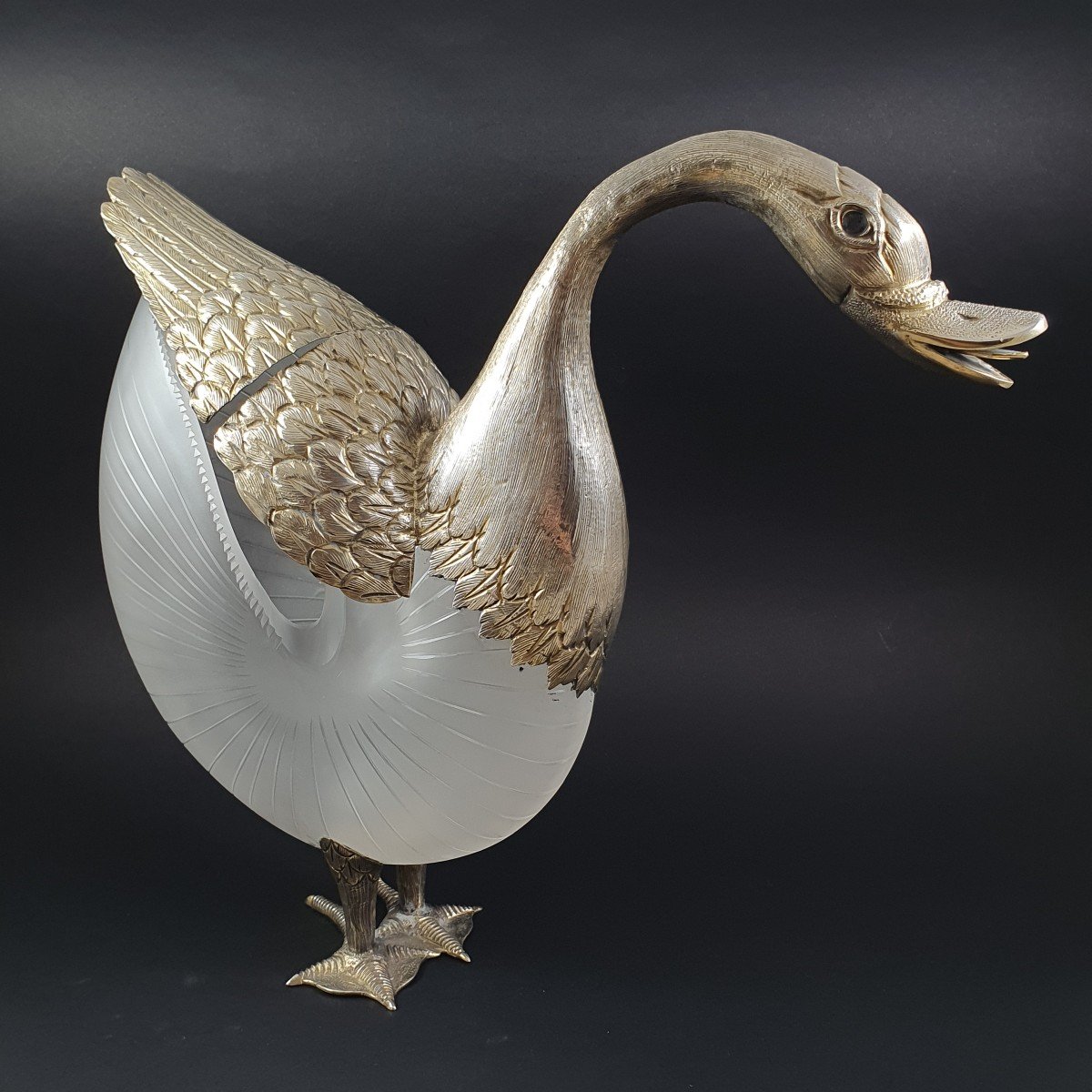 Glass And Sterling Silver Swan-photo-1