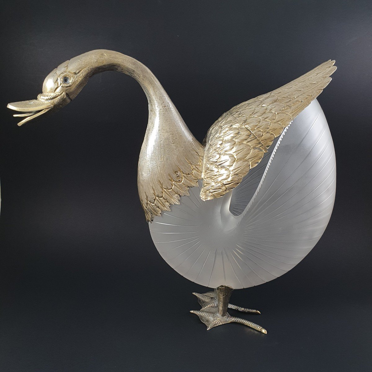 Glass And Sterling Silver Swan-photo-3