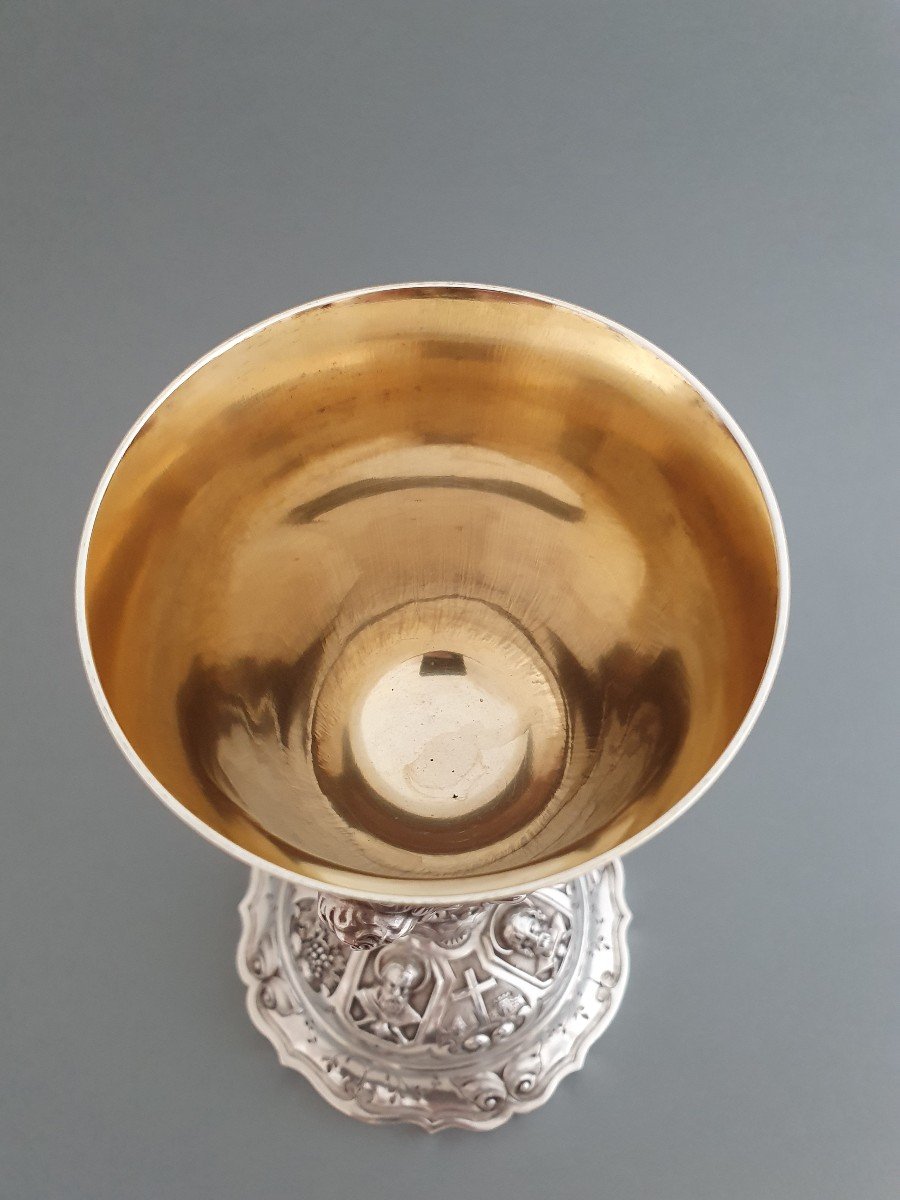 Sterling Silver And Vermeil Chalice By Favier Frères-photo-5