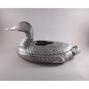 Large Sterling Silver Duck Planter