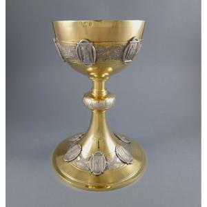 Chalice In Sterling Silver And Gilt
