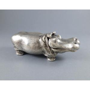 Hippopotamus Box In Sterling Silver
