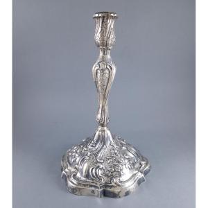 Augsburg Sterling Silver Candlestick From The 18th Century