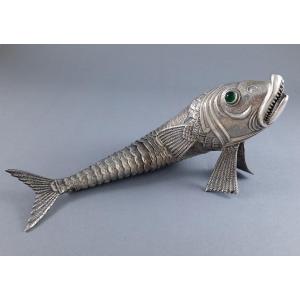 Articulated Fish In Terling Silver