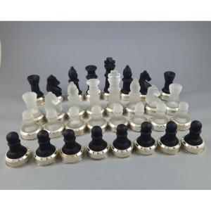 Chess Set Made Of Glass And Solid Silver