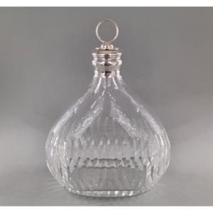 Carafe en verre et argent massif