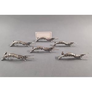 6 Sterling Silver Place Card Holders 
