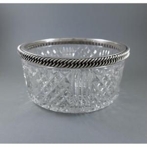 Coupe en verre et argent massif