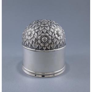 Boite en argent massif et vermeil