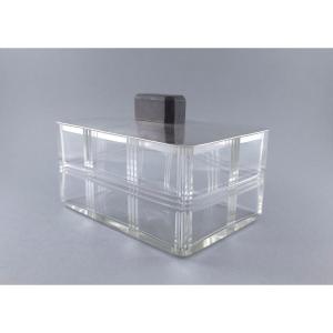 Art Deco Crystal And Sterling Silver Box