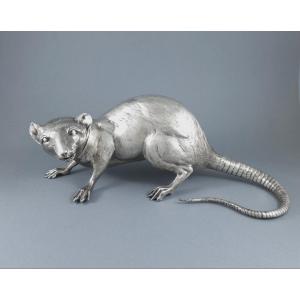 Solid Silver Box Shaped Like A Rat