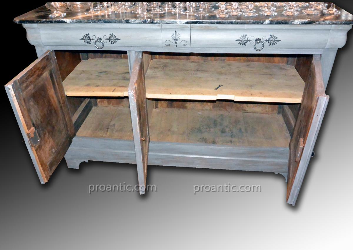 Walnut Sideboard Louis Philippe Rechampie In Grisaille Reasons For Blacks De Decor-photo-2