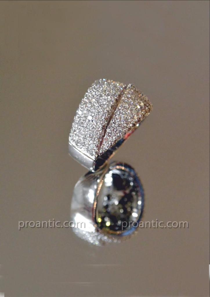 Bague Double Bandeaux Or Blanc Et Diamants-photo-1