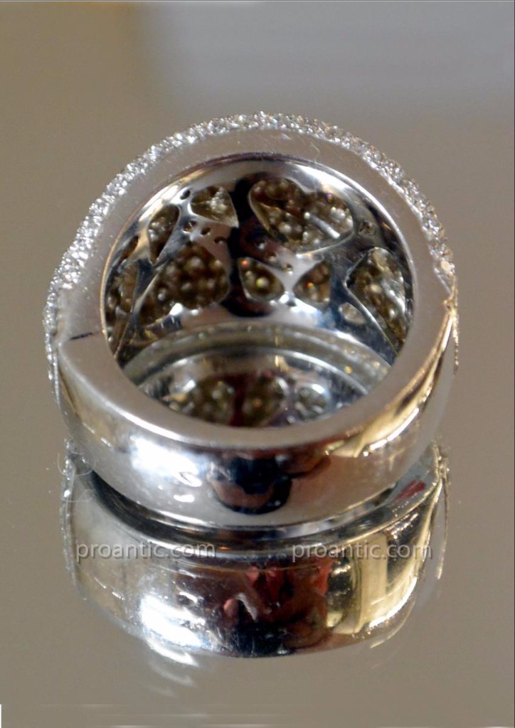 Bague Double Bandeaux Or Blanc Et Diamants-photo-3