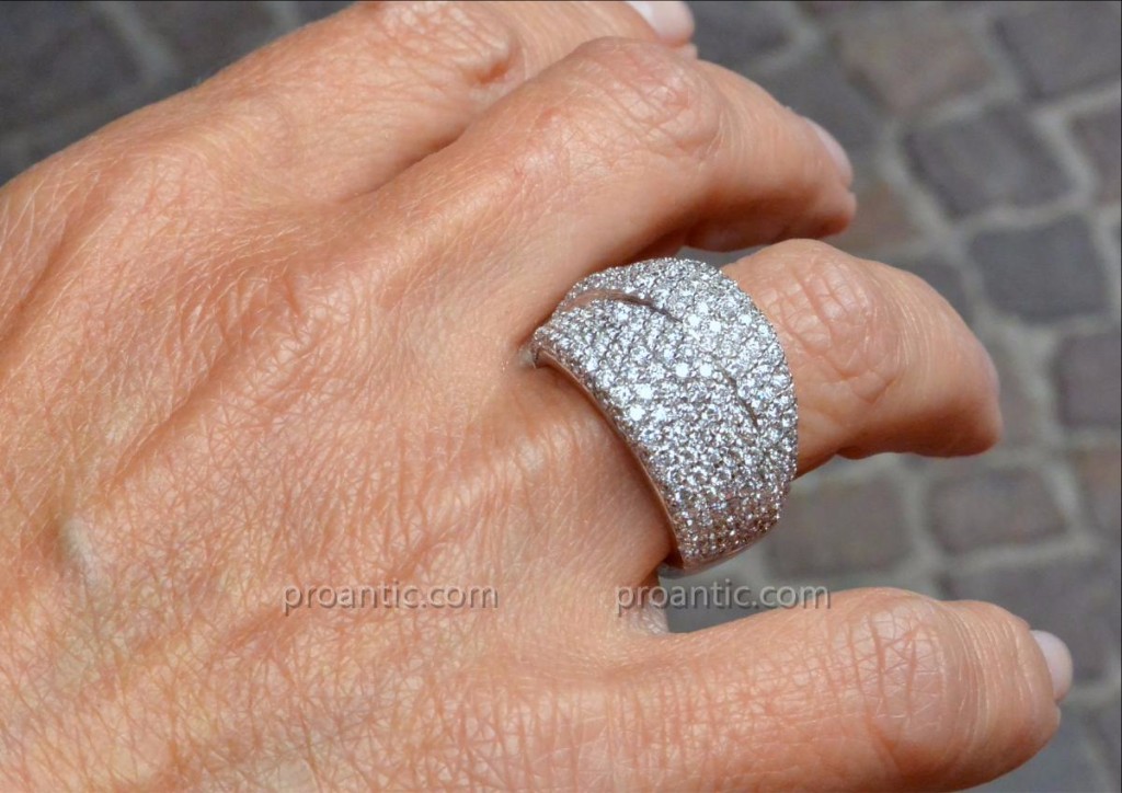 Bague Double Bandeaux Or Blanc Et Diamants-photo-4