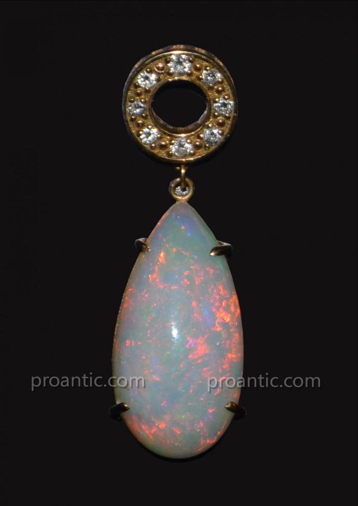 Opal Pendant Gold And Diamonds-photo-2