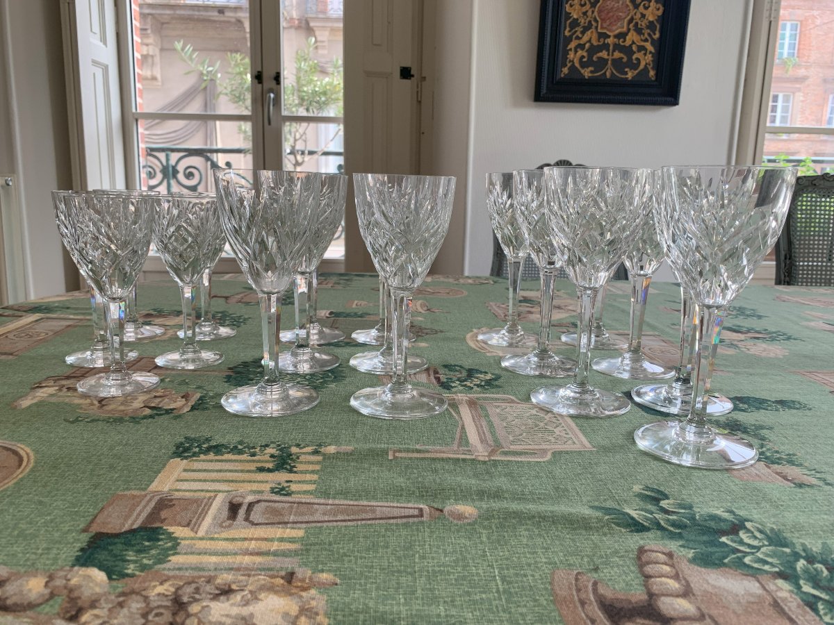 5 verres à vin blanc modèle Chantillly - cristallerie Saint-Louis-photo-2