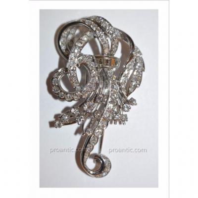 Knot Pendant Brooch 18k White Gold And Diamonds