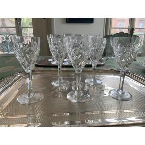 5 Chantilly Model White Wine Glasses - Saint-louis Crystal Factory