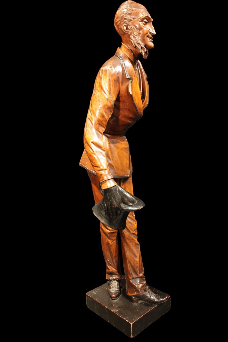 Rare Carved And Ebonized Wood Sculpture – Francesco Toso (1846–1903) – Venice, C. 1875–1890-photo-1