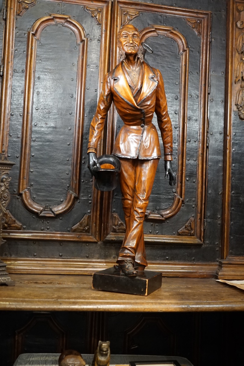 Rare Carved And Ebonized Wood Sculpture – Francesco Toso (1846–1903) – Venice, C. 1875–1890-photo-3