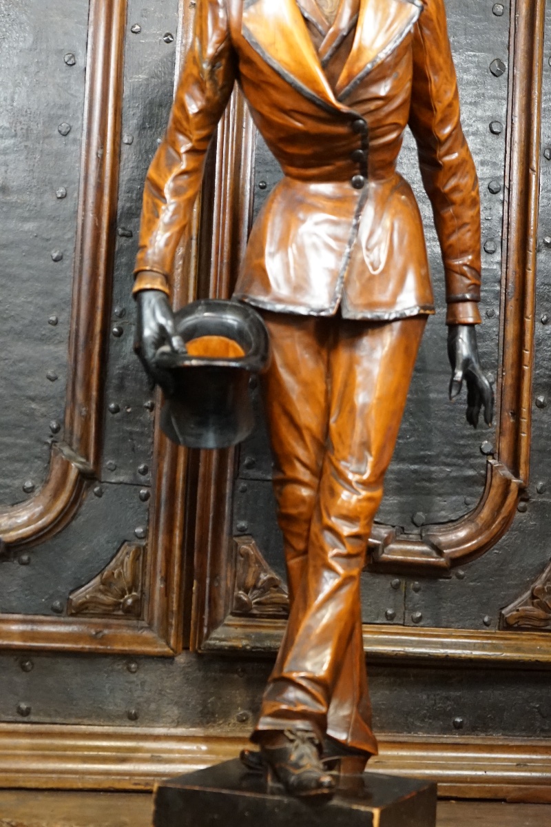 Rare Carved And Ebonized Wood Sculpture – Francesco Toso (1846–1903) – Venice, C. 1875–1890-photo-4