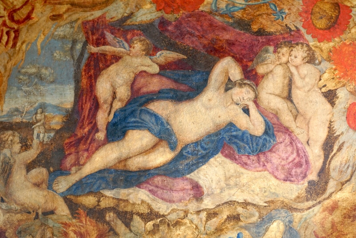Sleeping Venus With Children In A Floral Garland-photo-4