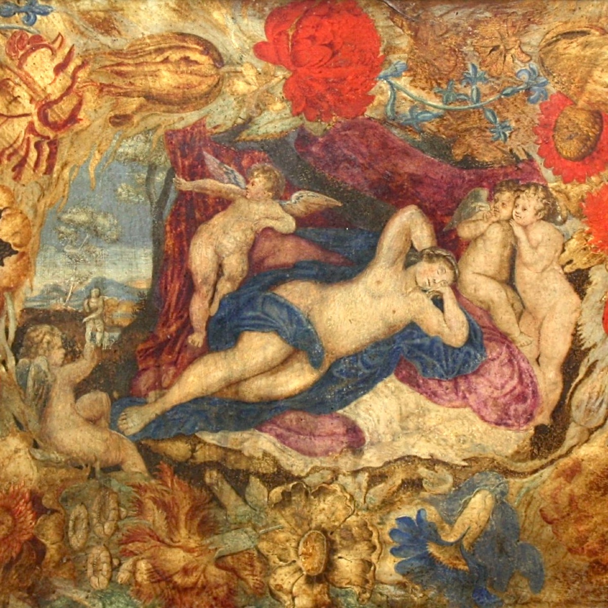 Sleeping Venus With Children In A Floral Garland