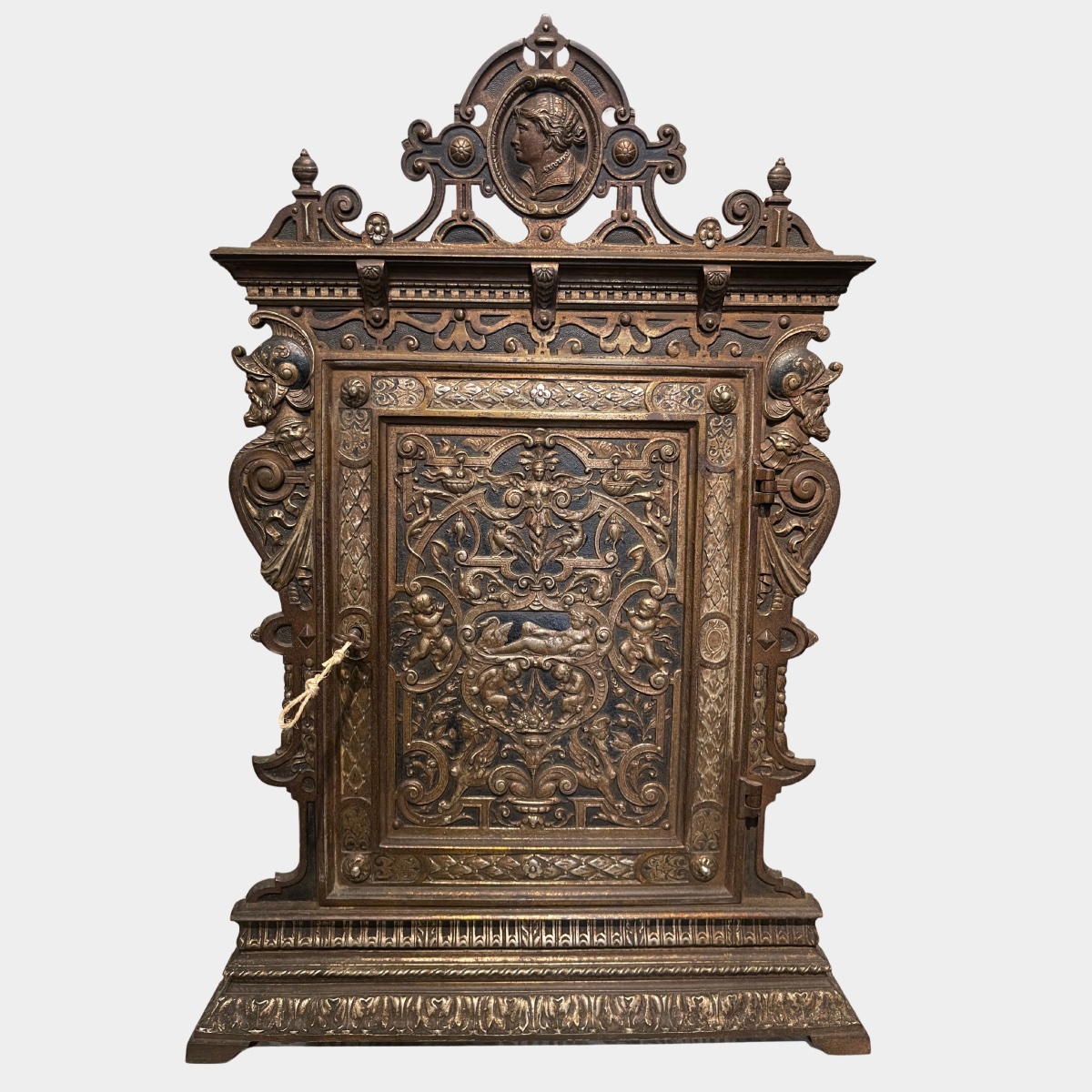 Artistic Cast-iron And Oak Tabletop Cabinet – Rudolf Mayer (1846–1916)-photo-3