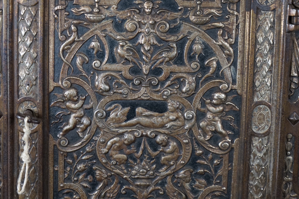 Artistic Cast-iron And Oak Tabletop Cabinet – Rudolf Mayer (1846–1916)-photo-5