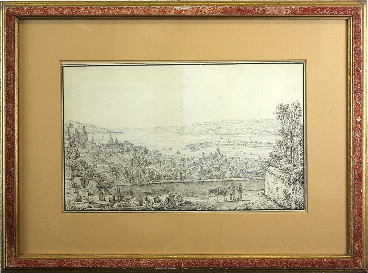 Paire de vues siciliennes du Grand Tour (Pendant)  Antonio Senape (Roma, 1788 – Napoli, 1850) -photo-3
