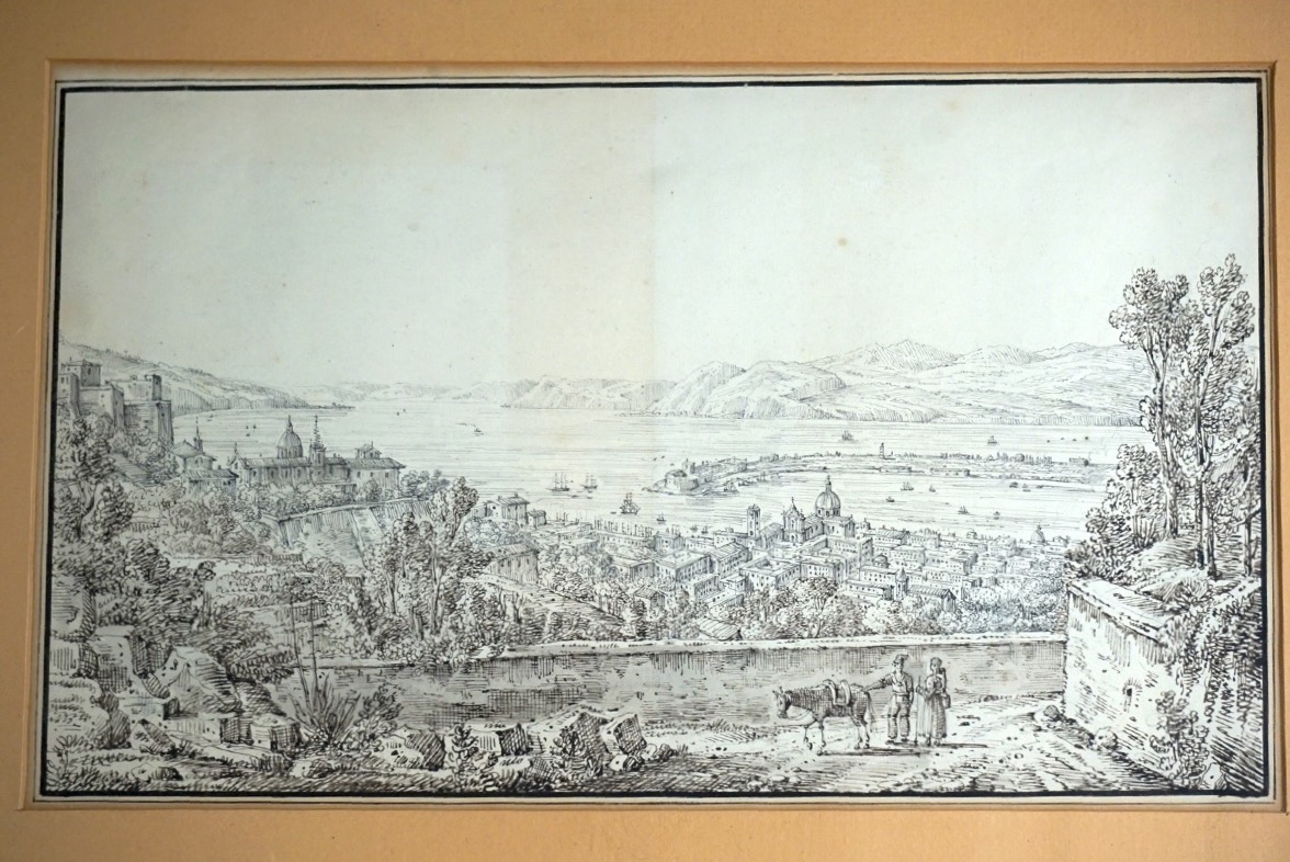 Paire de vues siciliennes du Grand Tour (Pendant)  Antonio Senape (Roma, 1788 – Napoli, 1850) -photo-4