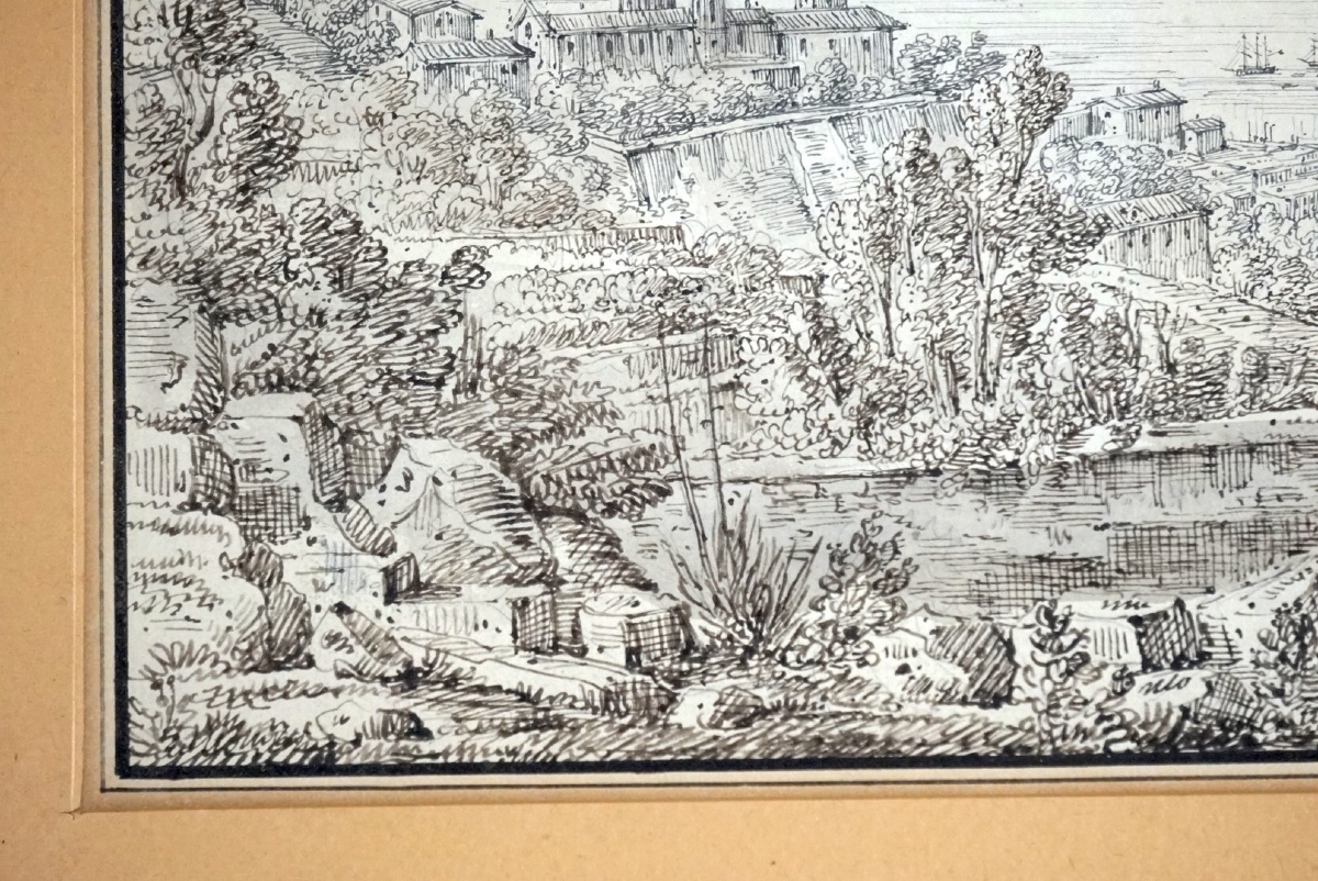 Paire de vues siciliennes du Grand Tour (Pendant)  Antonio Senape (Roma, 1788 – Napoli, 1850) -photo-4