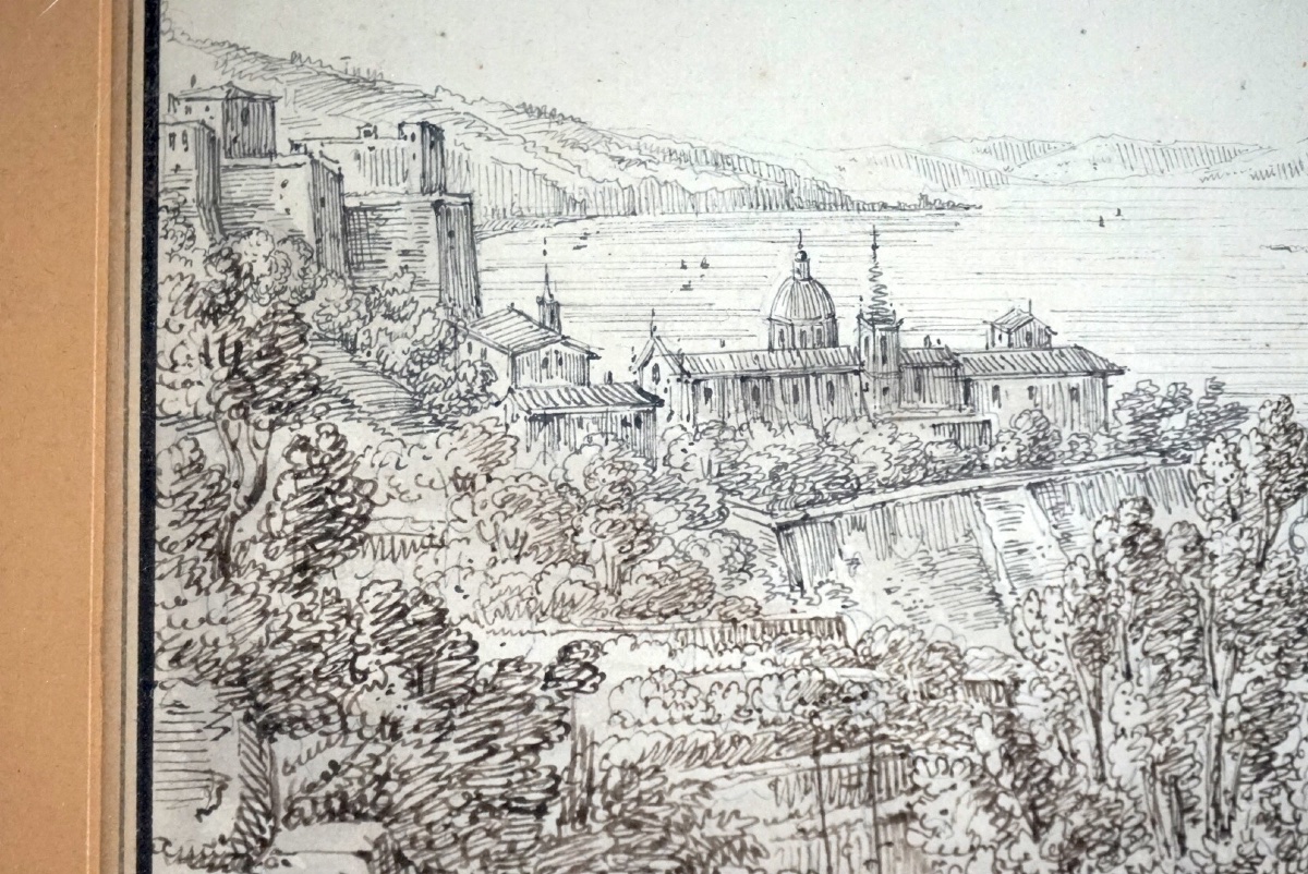 Paire de vues siciliennes du Grand Tour (Pendant)  Antonio Senape (Roma, 1788 – Napoli, 1850) -photo-5