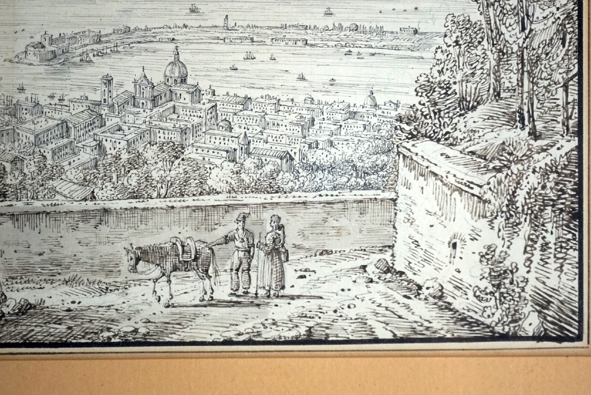 Paire de vues siciliennes du Grand Tour (Pendant)  Antonio Senape (Roma, 1788 – Napoli, 1850) -photo-2