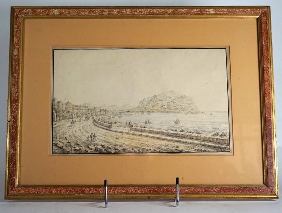 Paire de vues siciliennes du Grand Tour (Pendant)  Antonio Senape (Roma, 1788 – Napoli, 1850) -photo-3