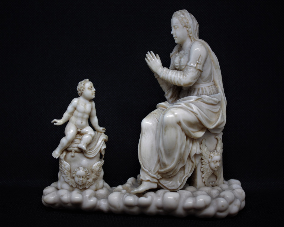 Vierge de la Ghiara – Sculpture en ivoire sculpté, XVIe siècle (avec CITES)