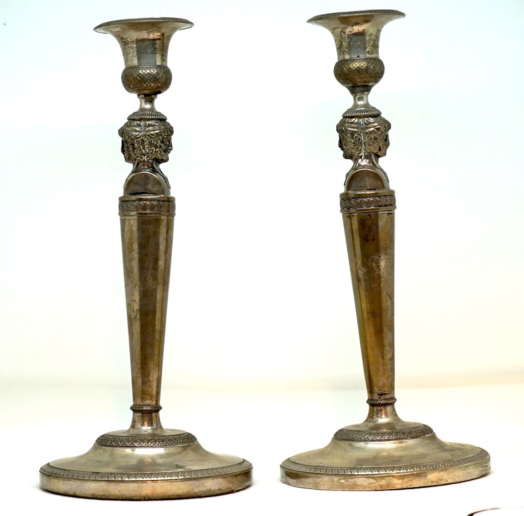 Paire de Chandeliers en Argent Massif Milan, vers 1820 – Orfèvres Frères Scavini-photo-4