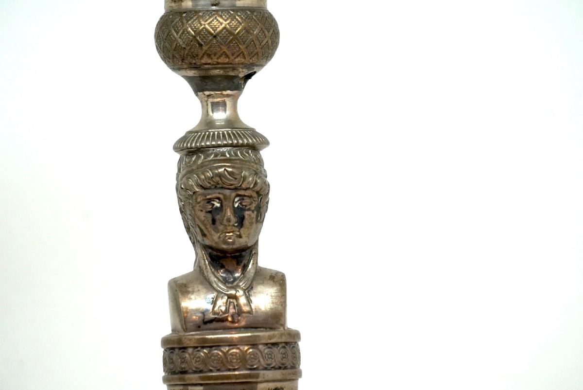 Paire de Chandeliers en Argent Massif Milan, vers 1820 – Orfèvres Frères Scavini-photo-4
