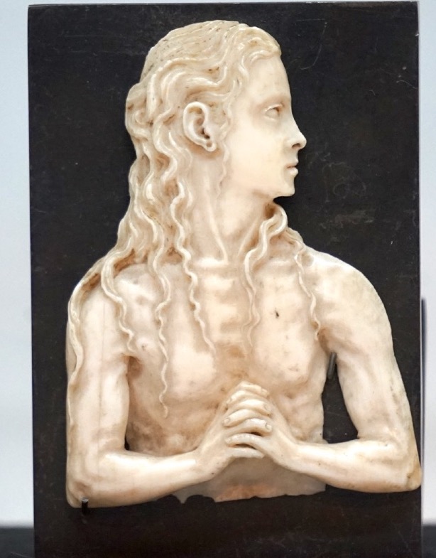 Extremely Rare Carved Ivory Plaque – Bust Of St. John The Baptist -photo-2
