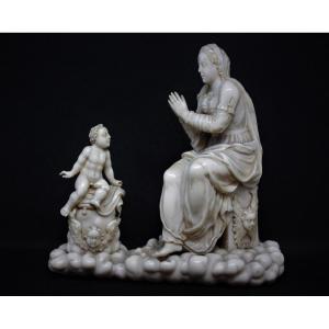 Madonna Della Ghiara – Carved Ivory Sculpture, 16th Century (with Cites Certificate)